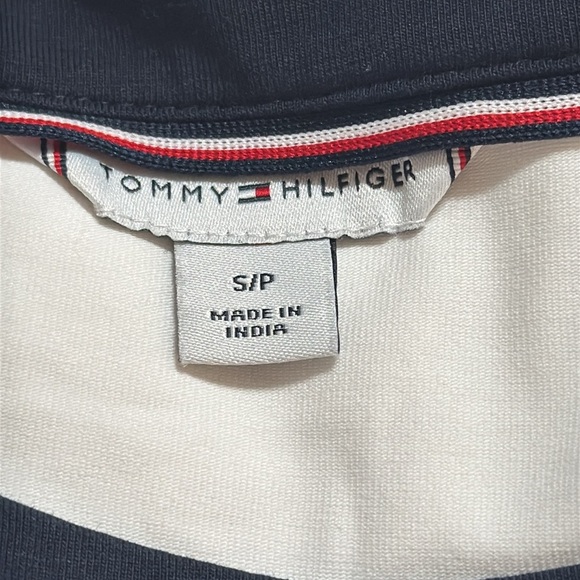 Tommy Hilfiger Red White Blue Belted Colorblock Stretch Cotton Mini Dress Size S - Picture 6 of 8